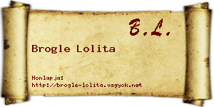 Brogle Lolita névjegykártya